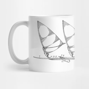 Composite Wind Surfboard Vintage Patent Hand Drawing Mug